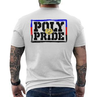 Poly Pride - Polyamory Flag Infinity Symbol Distressed Mens Back Print T-shirt | Mazezy