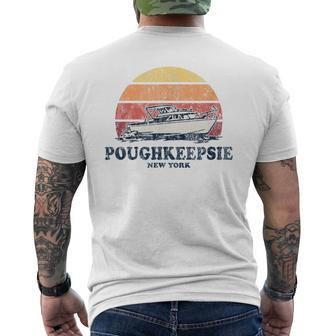 Poughkeepsie Ny Vintage Boating 70S Retro Boat Men's T-shirt Back Print | Mazezy