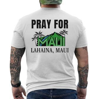 Pray For Lahaina Maui Hawaii Strong Wildfire Support Apparel Men's T-shirt Back Print - Seseable