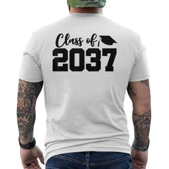 Pre-K Class Of 2037 First Day School Grow With Me Graduation Men's T-shirt Back Print - Monsterry DE
