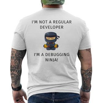 Programmer Coder Engineer Developer Debugging Ninja T Men's T-shirt Back Print | Mazezy