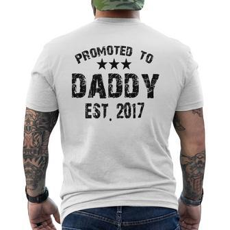 Promoted To Daddy Est 2017 Daddy Funny Gifts Mens Back Print T-shirt | Mazezy