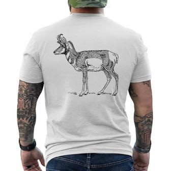 Pronghorn Antelope Men's T-shirt Back Print | Mazezy