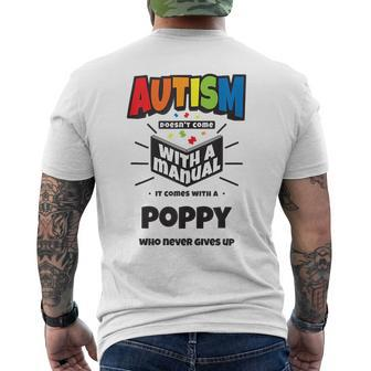 Proud Autism Poppy Quote - Autistic Pride Awareness Saying Mens Back Print T-shirt | Mazezy CA