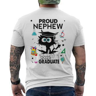 Proud Nephew Of A Class Of 2023 Graduate Black Cat Men's Back Print T-shirt | Mazezy