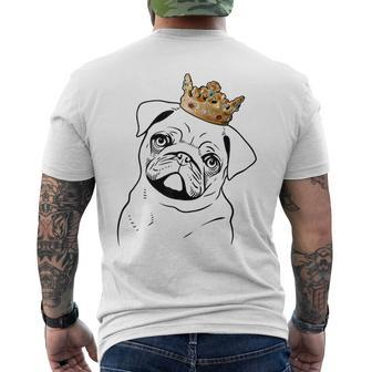 Pug Dog Wearing Crown Men's T-shirt Back Print | Mazezy AU