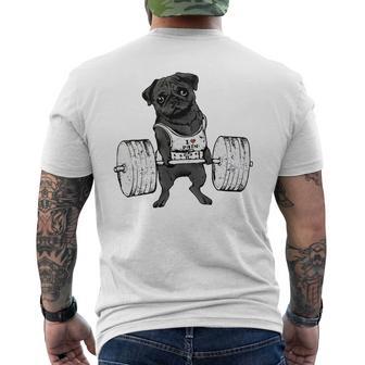 Pug Weightlifting - Mens Standard Mens Back Print T-shirt - Monsterry AU