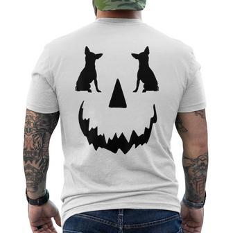 Pumpkin Chihuahua Halloween Men's T-shirt Back Print - Seseable