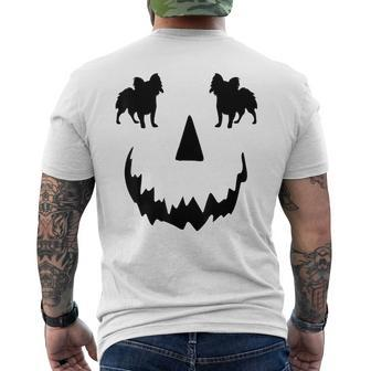 Pumpkin Papillon Dog Halloween Men's T-shirt Back Print | Mazezy