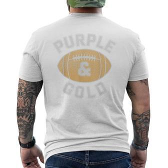 Purple And Gold Football Game Day Home Team Group Men's T-shirt Back Print - Monsterry AU