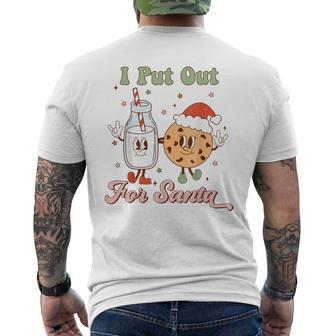 I Put Out For Santa Milk And Cookie Christmas Retro Men's T-shirt Back Print - Monsterry CA