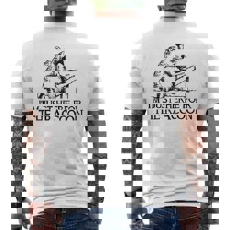 Raccoon & Hammered Dulcimer Men's T-shirt Back Print | Mazezy