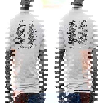 Raccoon Playing Banjo & Possum Playing Fiddle Soft Mens Back Print T-shirt | Mazezy