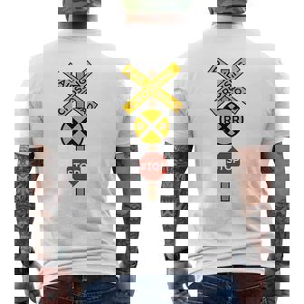 Railroad Crossing | Cute Road Sign Crossing Gift Mens Back Print T-shirt | Mazezy
