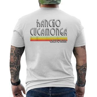 Rancho Cucamonga California T Retro Ca Lines Men's T-shirt Back Print | Mazezy
