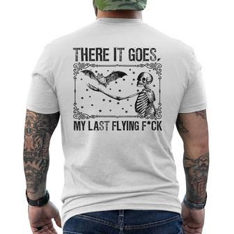 There It Goes My Last Flying F Skeletons Halloween Men's T-shirt Back Print | Mazezy