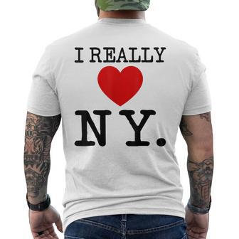 I Really Heart Love Ny Love New York Men's T-shirt Back Print - Seseable