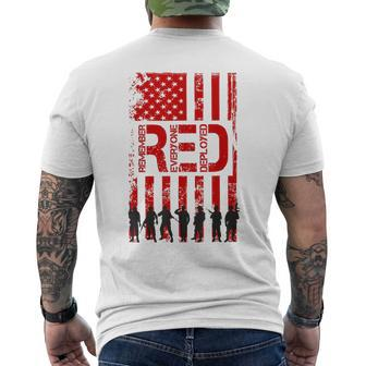 Red Friday Remember Everyone Deployed Usa Flag 4Th Of July Mens Back Print T-shirt | Mazezy