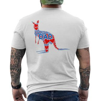 Red Heart Love Blue Dad - Cute Kangaroo Daddy Fathers Day   Mens Back Print T-shirt