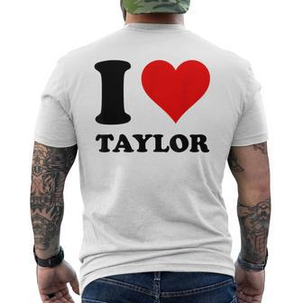 Red Heart I Love Taylor Men's T-shirt Back Print | Mazezy DE