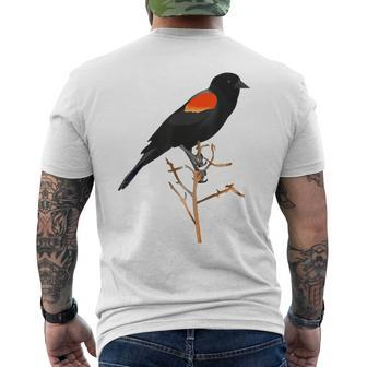 Red-Winged Blackbird For Birdwatchers Men's T-shirt Back Print | Mazezy