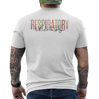 Respiratory Therapist Therapy Nicu Respiratory Retro Colors Mens Back Print T-shirt | Mazezy