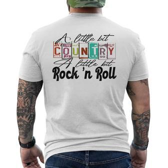 Retro A Little Bit Country A Little Bit Rock N Roll Western Mens Back Print T-shirt | Mazezy