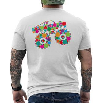 Retro Colorful Polka Dots Monster Truck Happy Dot Day Boys Men's T-shirt Back Print - Monsterry DE
