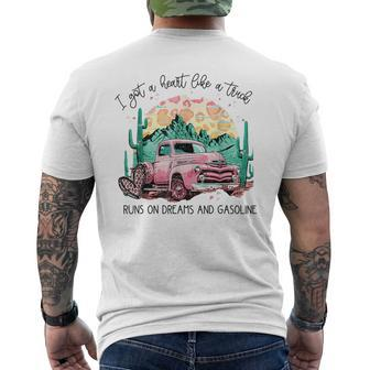Retro Desert Truck Got A Heart Like A Truck Western Country Mens Back Print T-shirt | Mazezy