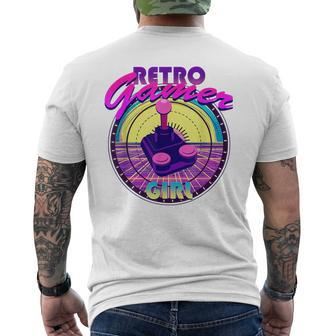 Retro Gamer 80S Vibes Girl Joystick Analog Video Games 80S Vintage Designs Funny Gifts Mens Back Print T-shirt | Mazezy