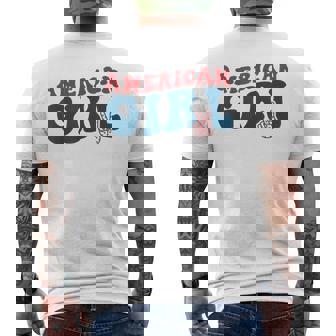 Retro Groovy All American Girls Fourth 4Th Of July Patriotic Mens Back Print T-shirt - Thegiftio UK