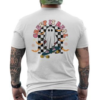 Retro Halloween Creep It Real Vintage Ghost Halloween IT Funny Gifts Mens Back Print T-shirt | Mazezy