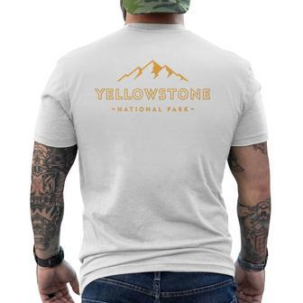 Retro Mountain Yellowstone National Park Hiking Souvenir Men's T-shirt Back Print - Thegiftio UK