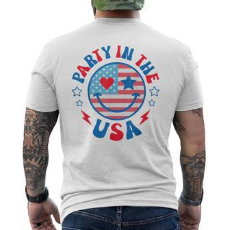 Retro Party In The Usa 4Th Of July America Patriotic Mens Back Print T-shirt | Mazezy