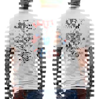 Retro Party In The Usa Flag Groovy 4Th Of July Patriotic Mens Back Print T-shirt - Thegiftio UK