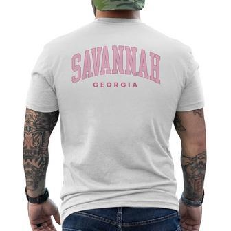 Retro Savannah Georgia Vintage Preppy Throwback Girls Kid Mens Back Print T-shirt | Mazezy