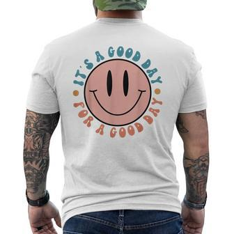 Retro Smile Face Pink Smile Face - Trendy Costume Mens Back Print T-shirt - Seseable