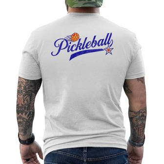 Retro Style Pickle Ball Lovers Pickleball Mens Back Print T-shirt - Monsterry UK