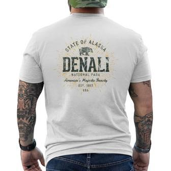 Retro Style Vintage Denali National Park Men's T-shirt Back Print | Mazezy