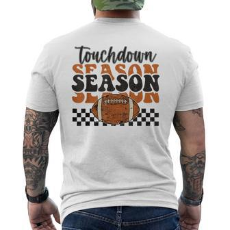 Retro Touchdown Season Football Lightning Bolt Game Day Men's T-shirt Back Print - Monsterry DE