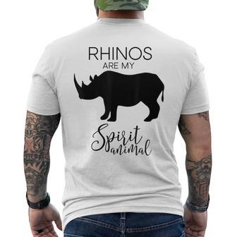 Rhino Rhinoceros Spirit Animal J000470 Men's T-shirt Back Print | Mazezy