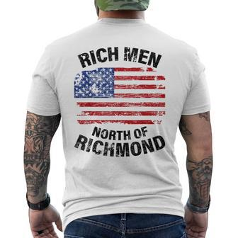 Rich North Of Richmond American Flag Men's T-shirt Back Print | Mazezy
