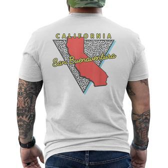 San Buenaventura California Retro Triangle Ca City Men's T-shirt Back Print | Mazezy DE