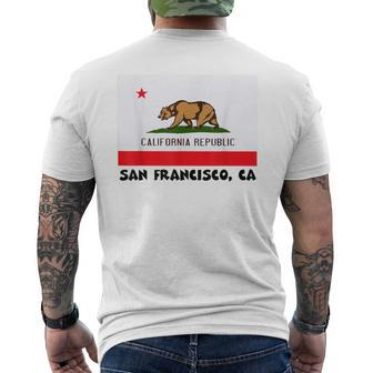 San Francisco California Usa Flag Souvenir Men's T-shirt Back Print | Mazezy