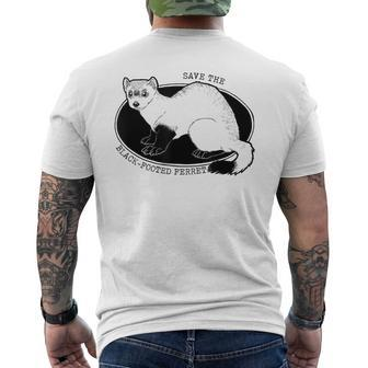 Save The American Ferret Black-Footed Ferret Men's T-shirt Back Print | Mazezy