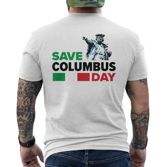 Save Columbus Day - Italian Pride Mens Back Print T-shirt | Mazezy