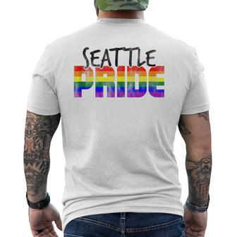 Seattle Pride Lgbtq Flag Mens Back Print T-shirt | Mazezy