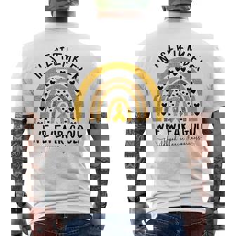 In September We Wear Gold Childhood Cancer Awareness Men's T-shirt Back Print | Mazezy