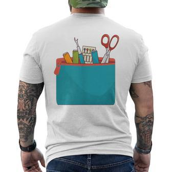 Sewing Tool Kit Inside Pocket Funny Sew Lover Costumes Mens Back Print T-shirt | Mazezy