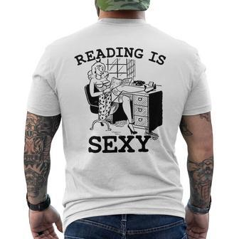 Sexy Pin Up Girl Comic Book Vintage Reading Is Sexy Reading Funny Designs Funny Gifts Mens Back Print T-shirt | Mazezy UK